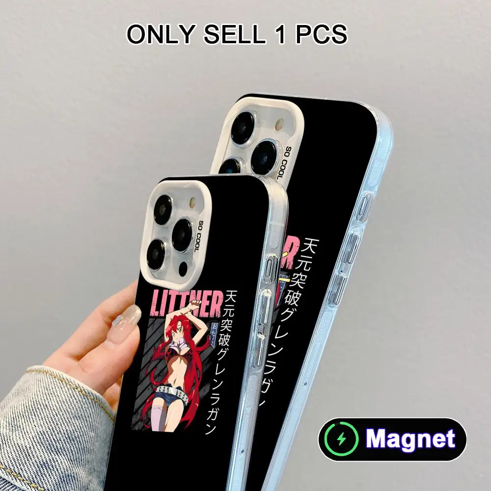 Funda para Teléfono Móvil Anime Yoko Littner Blanca Translúcida MagSafe para iPhone 17 16 15 14 13 12 11 X XR XS Air Pro Max Plus