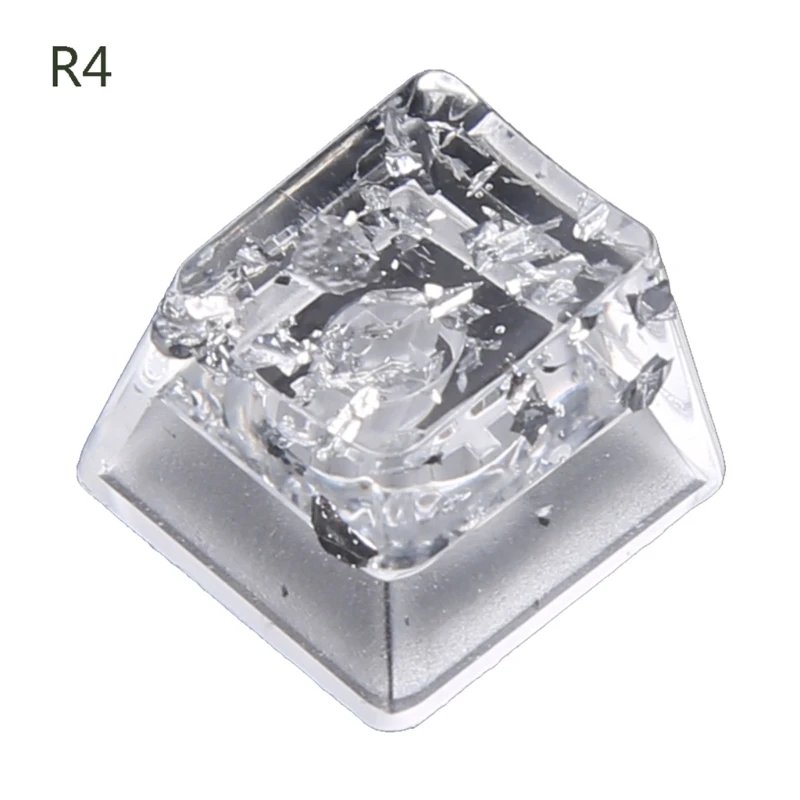 Resin Keycap OEM R4 Profile For Mechanical Keyboard Transparent Silver Foil Key Cap Gaming Personalized Keycap Drop Ship