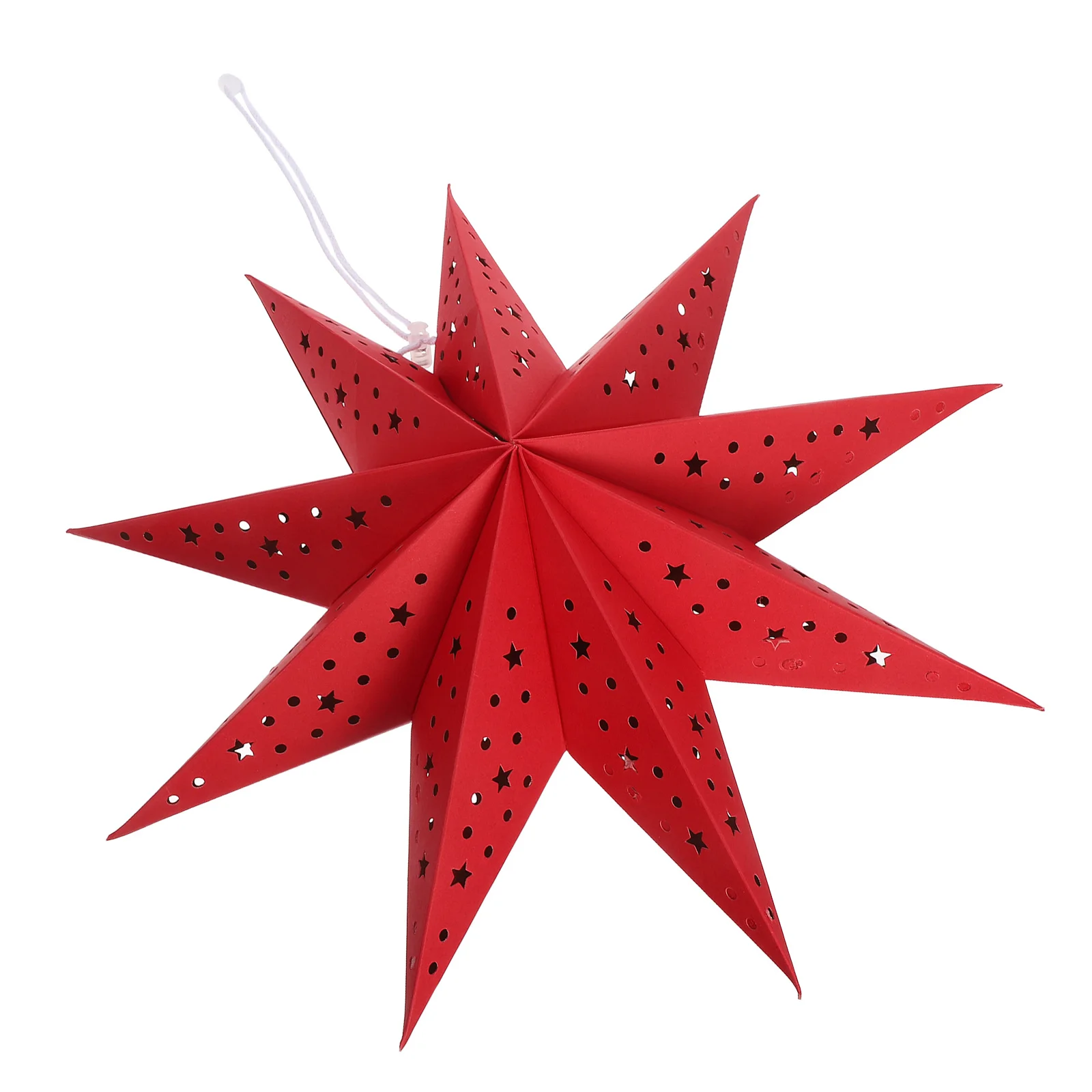 

.76 Inch Nine-Pointed Star Shaped Paper Lampshade Hanging Holiday Decoration Light for Christmas New Year Celebration