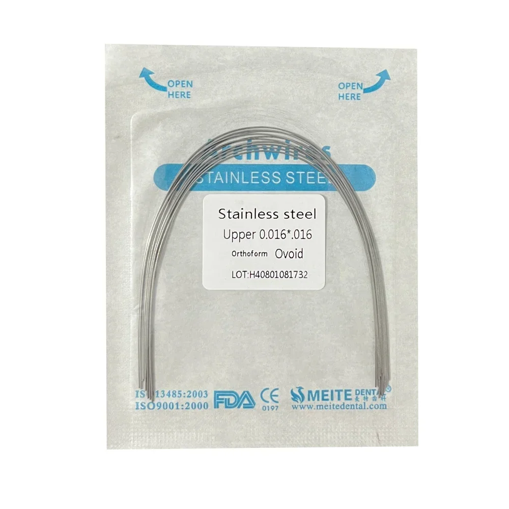 10pcs/pack Dental Orthodontic Stainless Steel Round/Rectangular Wire Ovoid Form Dentist Material Dental Arch Wire