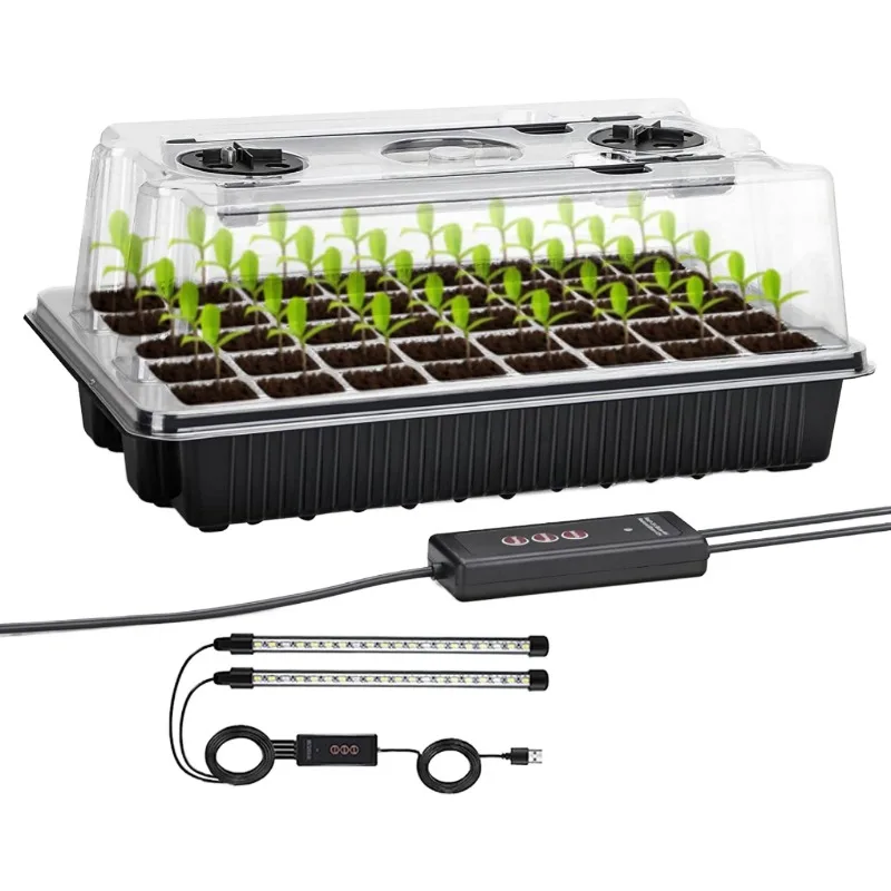 Indoor Plants Clone Nutrition Seed Start Tray 40 Full Spectrum White and Blue Light Emitting Diodes PVC Emitting