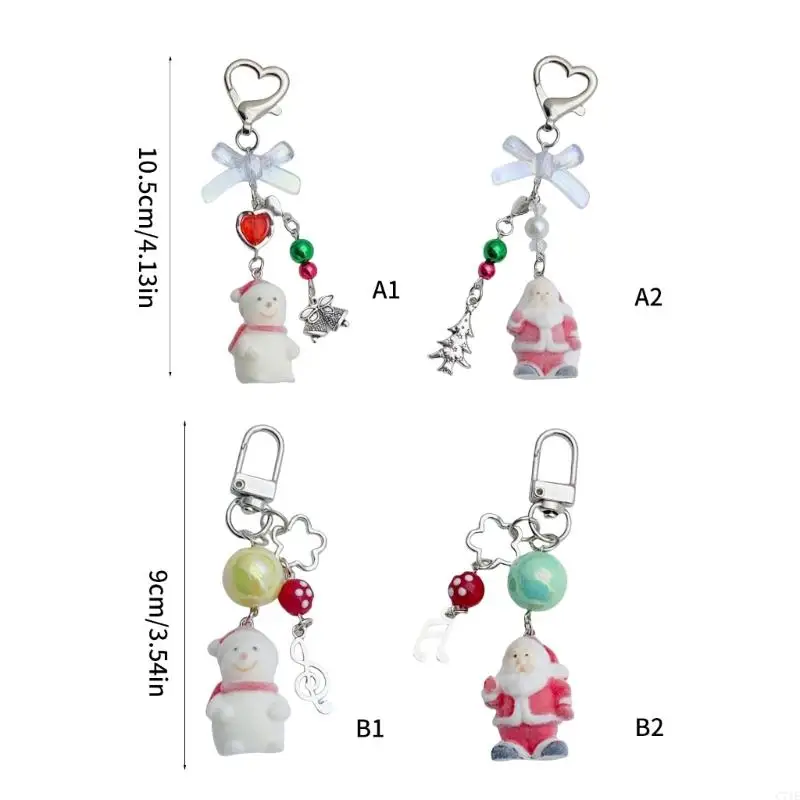 C71E Festive Snowman Ornament Keychain Charm Presing para decoración vacaciones