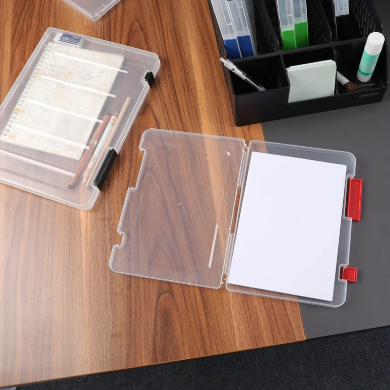 1Pcs High-Quality A5 File Box for Stationery with Moisture-Proof Transparent Sealing Design Office Accessories Folders