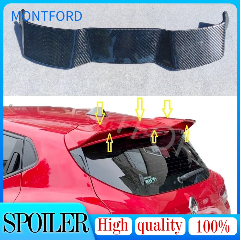 

V Style For Renault Clio 2013-2018 MK4 Carbon Fiber/FRP Hatchback Roof Rear Wing Body Kit Accessories