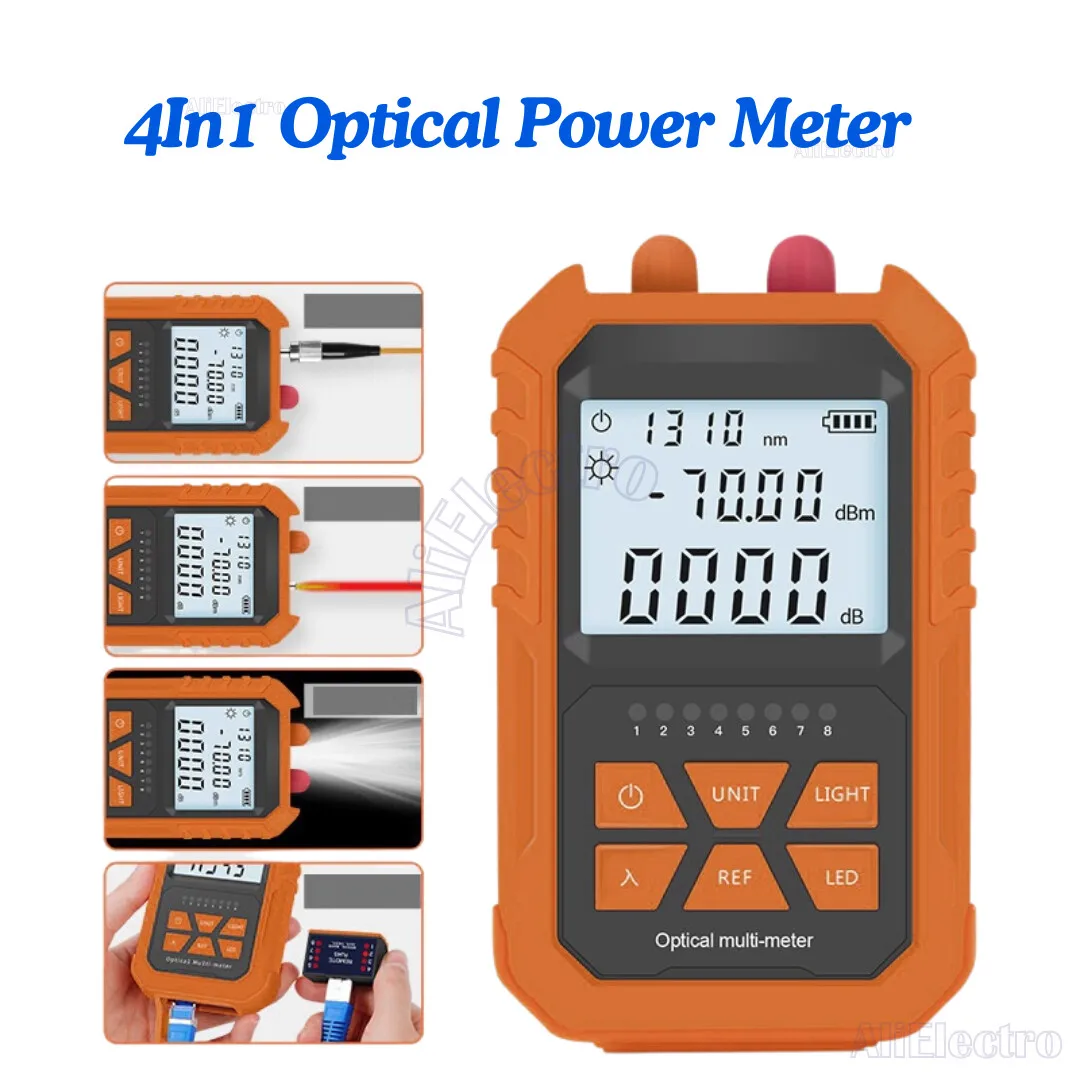 

Network Fiber Optic Cable Tester Tools FC/SC/ST 4In1 Optical Power Meter Visual Fault Locator 5Km Light Pen LED Lighting OPM