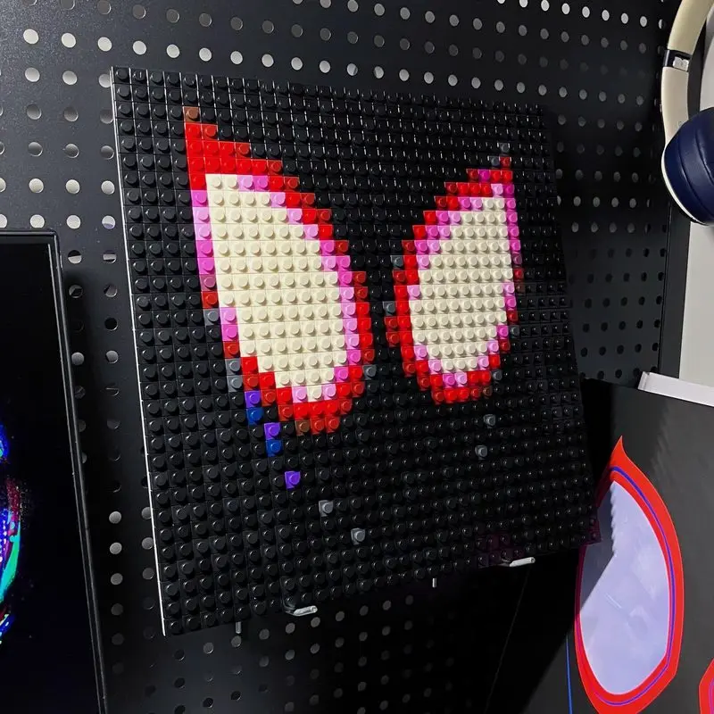 Pixel Art Building Blocks Spider Man Into The Spider Verse Miles Morales Mosaic Wall Art Home Decoration For Adult Collectors - view 3