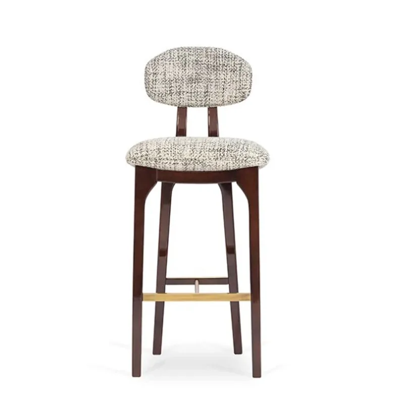 

Nordic Light Luxury and Simplicity Solid-Wood Bar Chairs Modern Home High Chair Cafe Bar-Stool