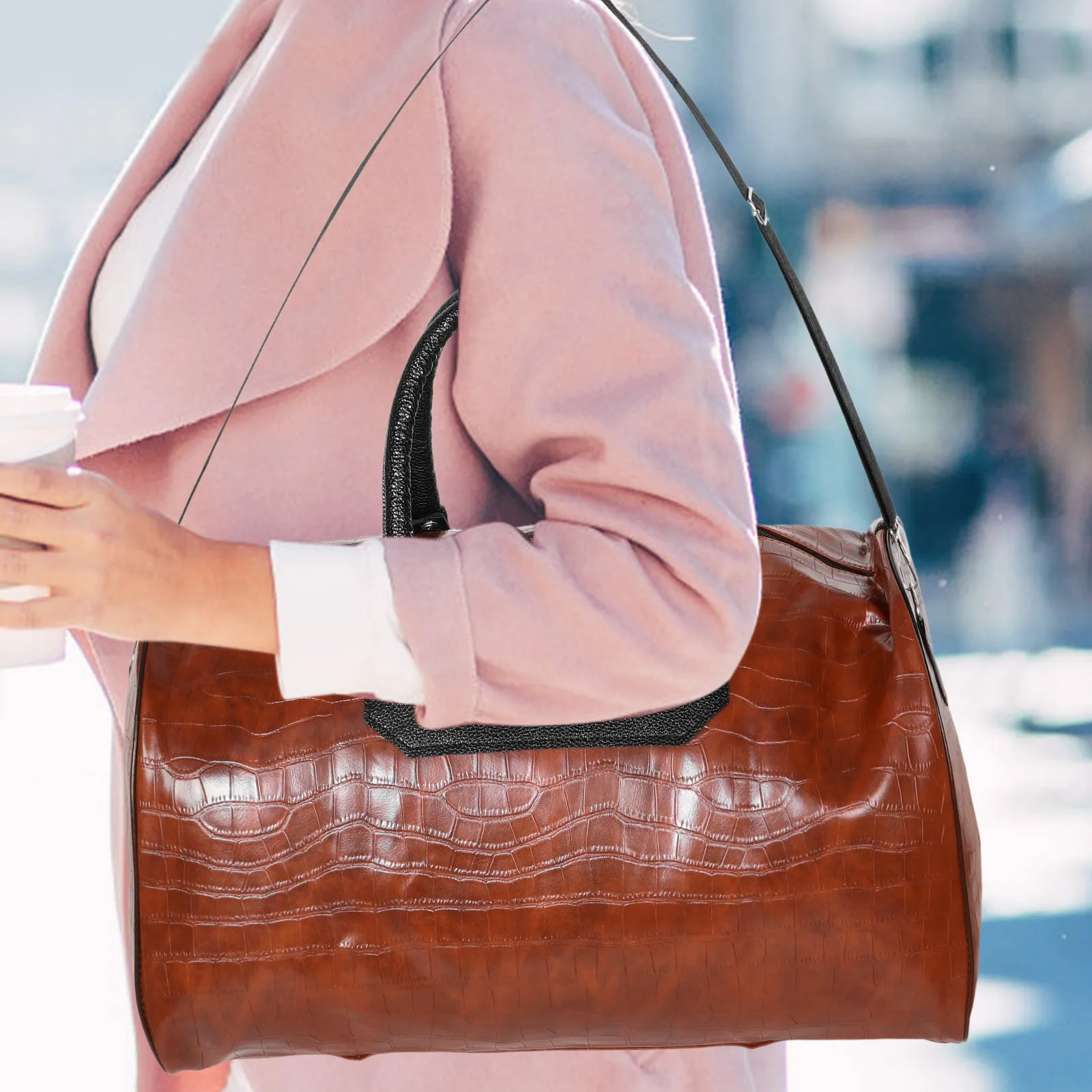 PU Business Travel Bag Large Capacity Multifunctional Organizer Casual Handbag Sturdy Portable Outdoor Travel Bag