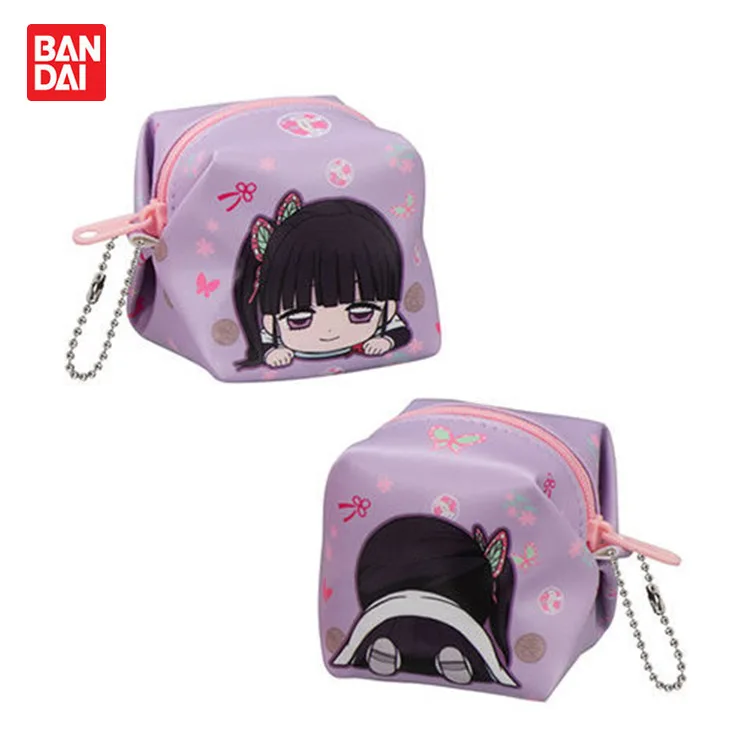 BANDAI Demon Slayer Action Figures Model Tanjirou Zenitsu Hashibira Inosuke Gashapon coin purse series ornaments Original