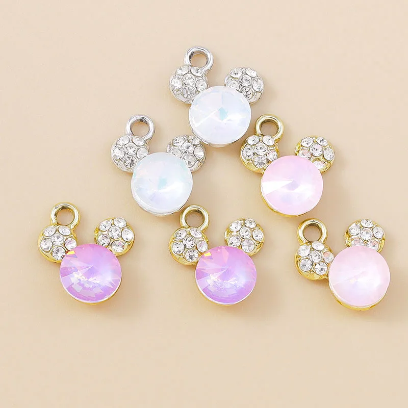 Leslie 10 Stück niedliche Tier-CZ-Kristall-Bär-Charms-Anhänger für Schmuckherstellung, DIY-Halskette, Ohrring, Armband, handgefertigtes Handwerk – Detail 1