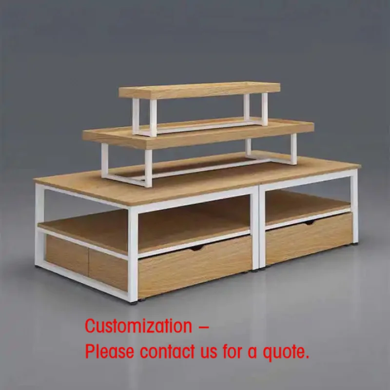 custom.Gondola Supermarket Shelf Retail Display High Quality Fashion White Metallic Steel Heavy Layer Rack