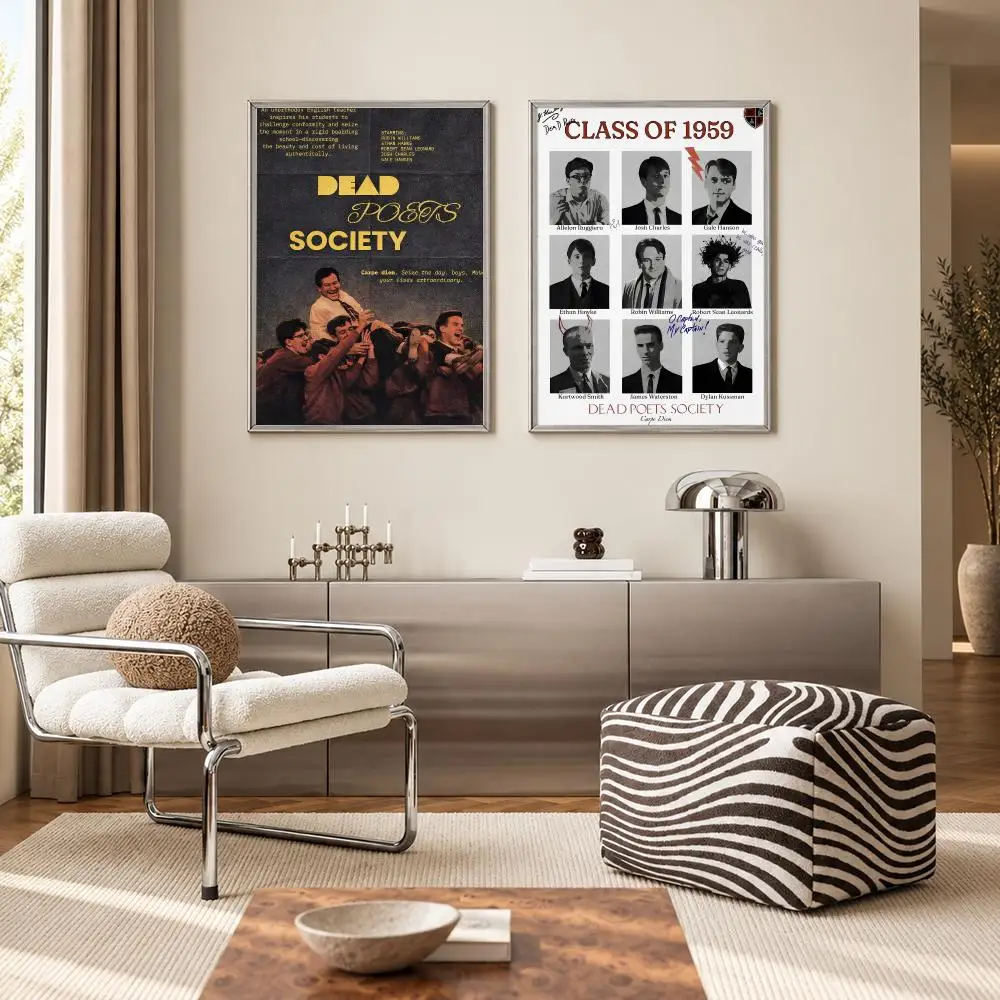Classic Coming-of-Age Drama Movie Dead Poets Society Poster Self‑Adhesive Waterproof PP Poster Coffee Bar Wall Art Home Decor