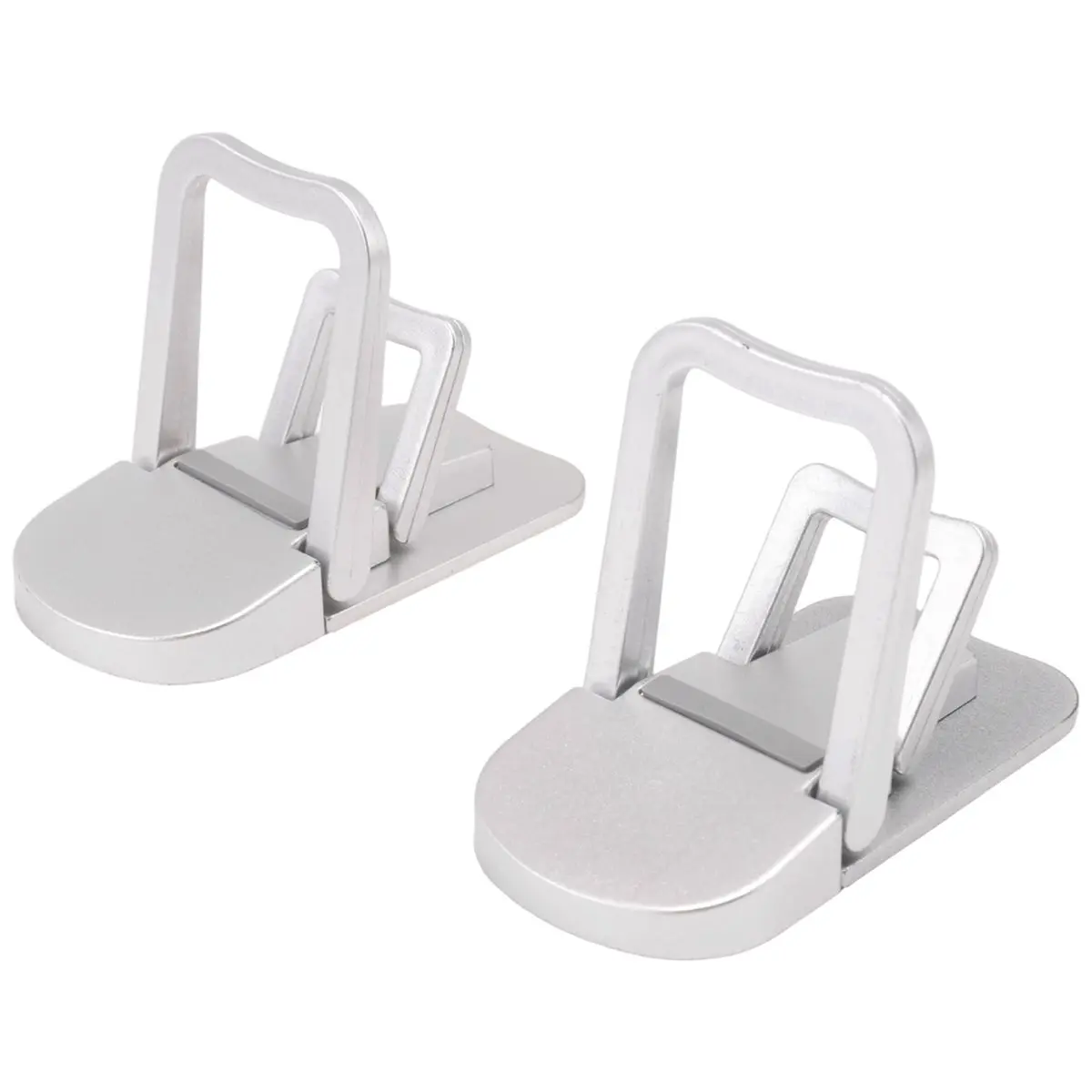 A46U 2Pcs Portable Laptop Stand Computer Riser Lift Self-Adhesive Foldable Invisible Notebook Adjustable Height Stand Silver