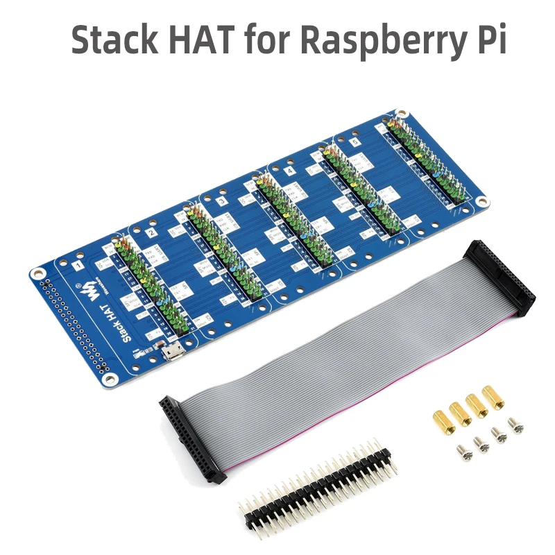 Raspberry Pi Stack HAT 5x 20*20 GPIO Pin Header Expansion with GPIO Cable Adapter for Raspberry Pi 4B 3B+ 3B Zero