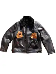 Men's B6 Distressed Shearling Coat, Horsehide Reinforcement, Military Style Jacket