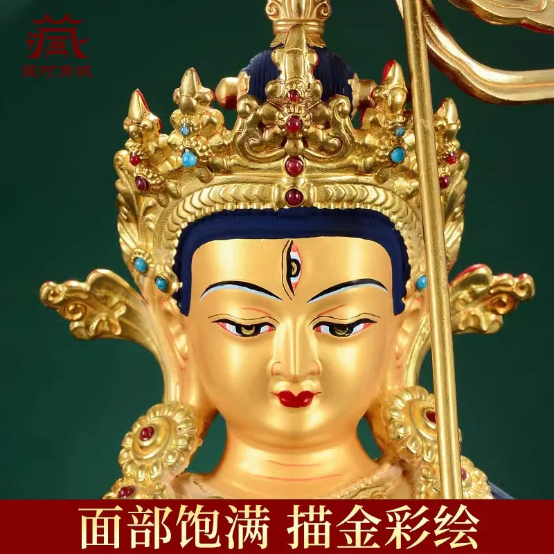 Large White Umbrella-Covered Buddha Statue Craft Ornament, Taiwan Gilt Bronze Sculpture for Worship