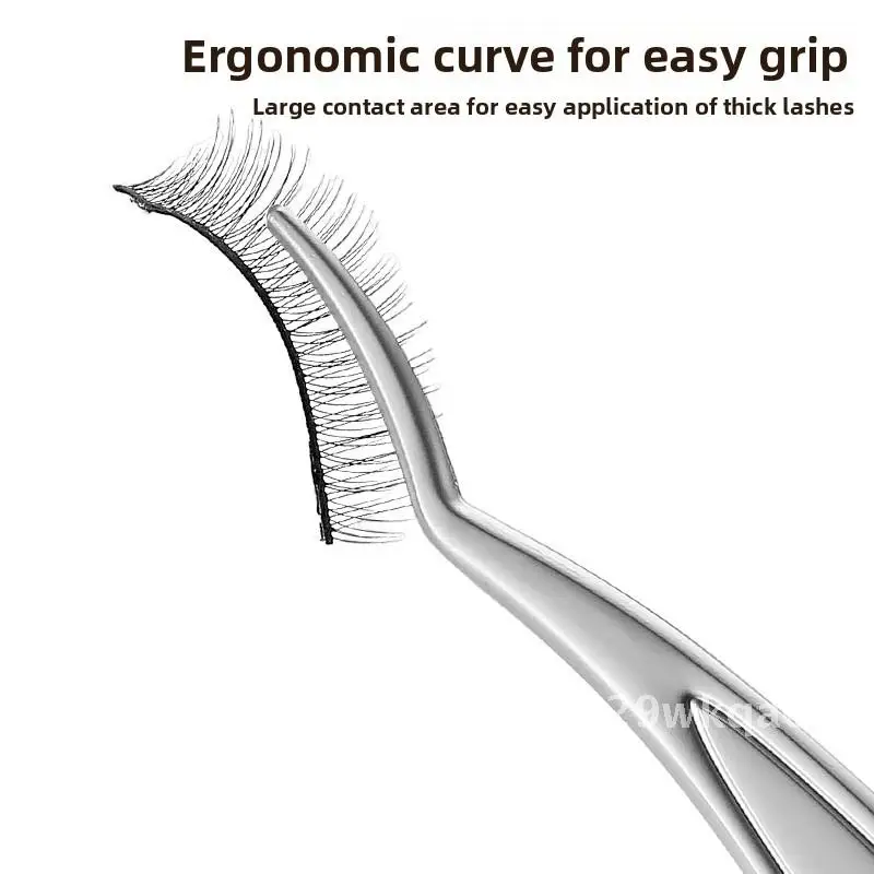 Pinzas para pestañas postizas con Clip de pluma de cabeza redonda de acero inoxidable, herramienta de maquillaje Universal cromada dorada/perla para injerto de pestañas