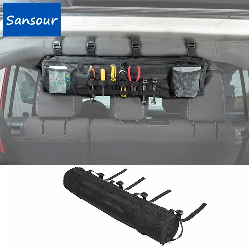 

Stowing Tidying Car Roll Bar Storage Bag Pocket Tool Organizer for Jeep Wrangler TJ YJ CJ JK JL for Suzuki Jimny 2019+