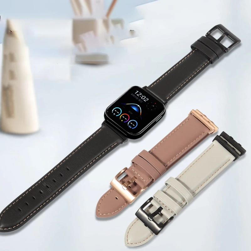 Leather Watch Band For Oppo Watch 3 Pro Watch2 42/46mm Replacement for Oppo watch1 41/46mm Wrist Band Accessorie