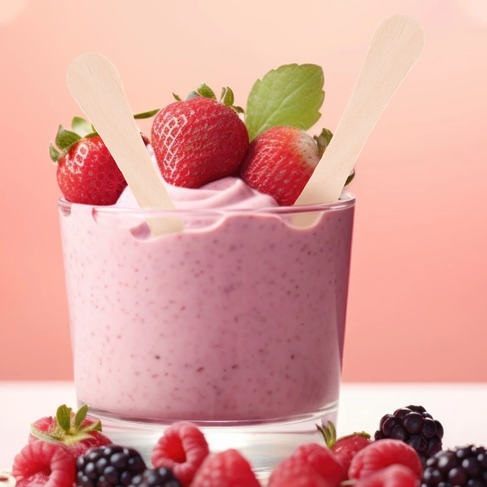 

120Pcs Wooden Ice Cream Spoons Small Disposable Dessert Cake Sampling Tasting Spoons Portable Single Use Wood Utensils