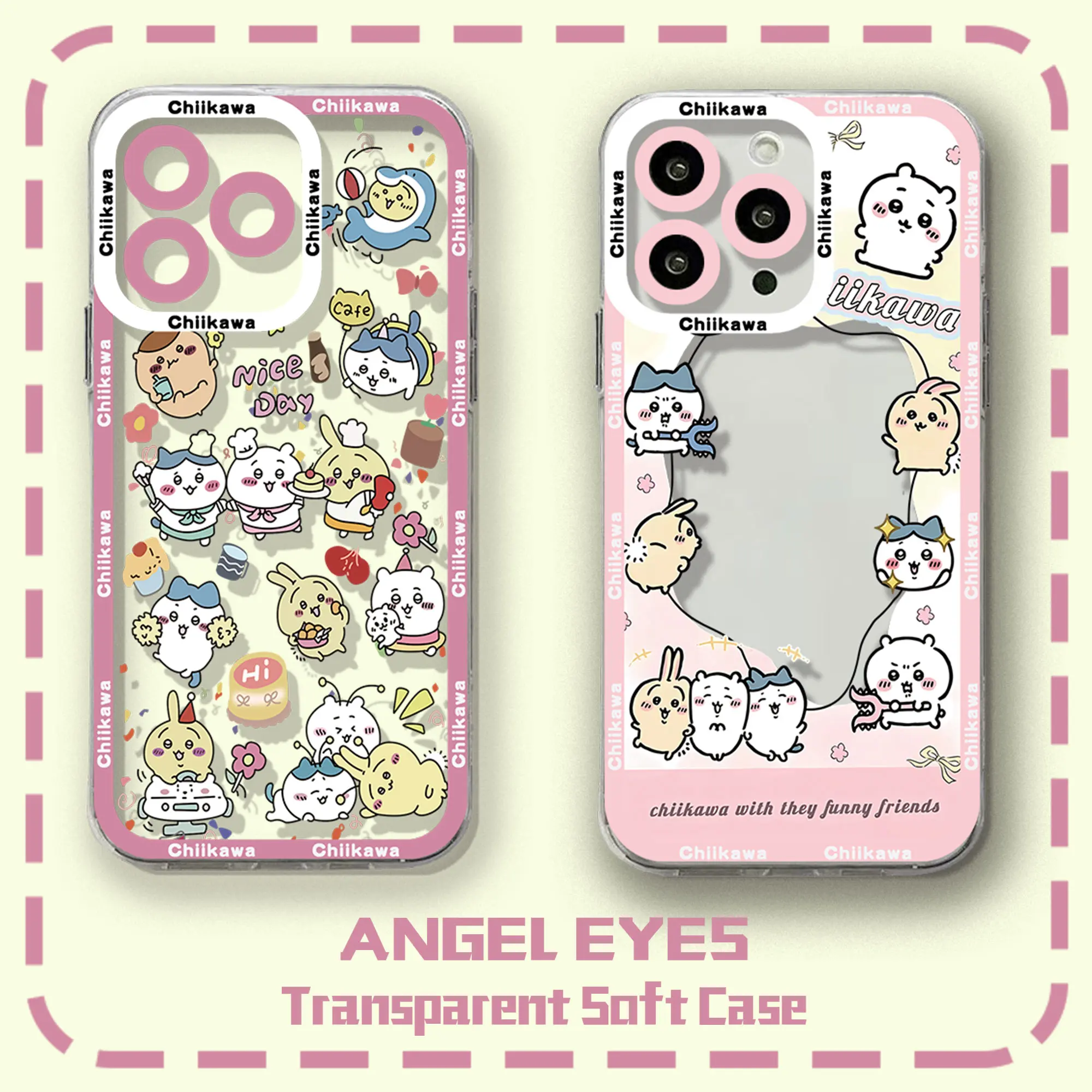 Japan comics Cute Chiikawas Phone Case For iPhone 15 14 13 12 11 Mini Pro Max X XR XSMax 6S 6 7 8 Plus SE20 Transparent Cover