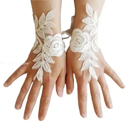 2024 New Short White Lace Fingerless Gloves Net Goth Gothic Fancy Dress Weddingg Tights Stockings Wedding party Accessories