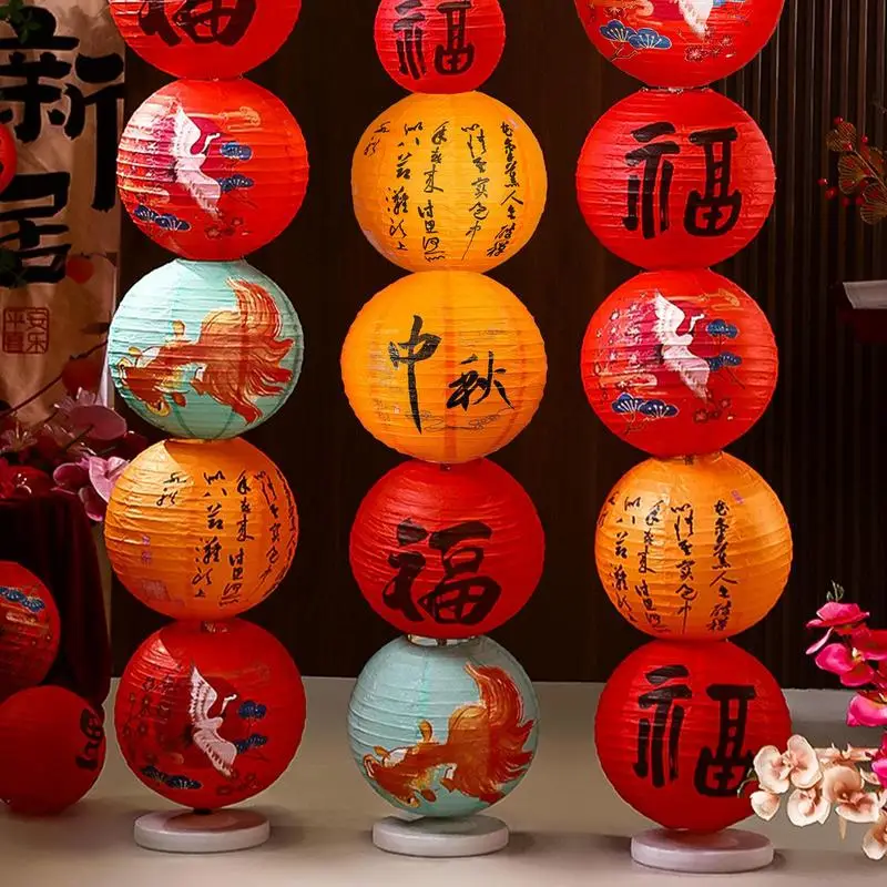 Chinese Mid-Autumn Lantern Folding Mid-Autumn Festival Paper Lantern Housewarming Scene Props To Experience Chinese Culture For