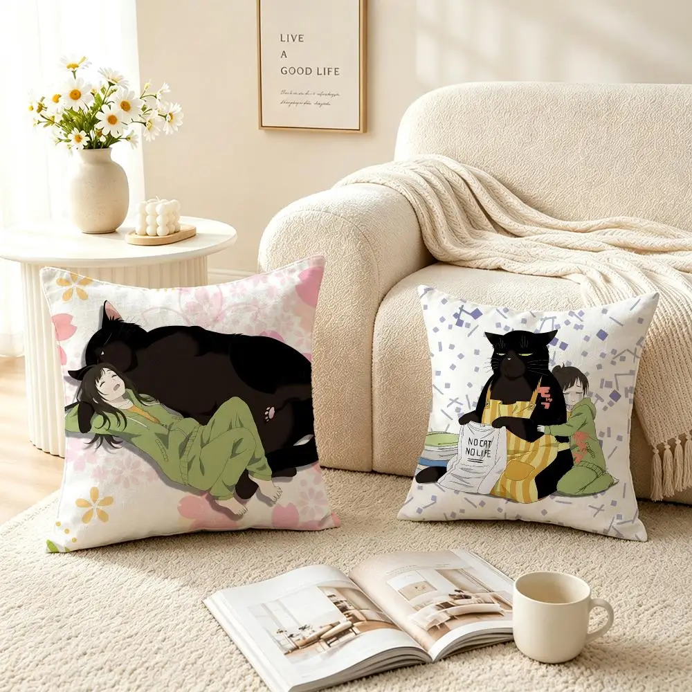 Ip Neko no Kyuujitsu Cushion Cover Pillow Short Plush fresh natural Cushion for Living Room Bedroom Sofa Home Decoration
