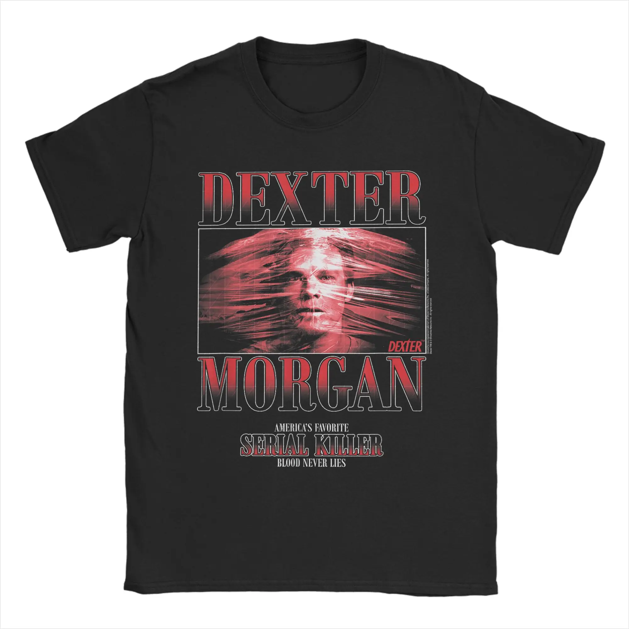 Dexter imagen principal envoltura de plástico Retro 90's programas de televisión hombres camiseta novedad camisetas de manga corta Camiseta de cuello redondo ropa de talla grande