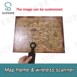 Map frame wireless scanner escape Room Puzzle Wireless Scanner Prop Treasure Hunt Customizable Board Game Scan Map 2024 new prop