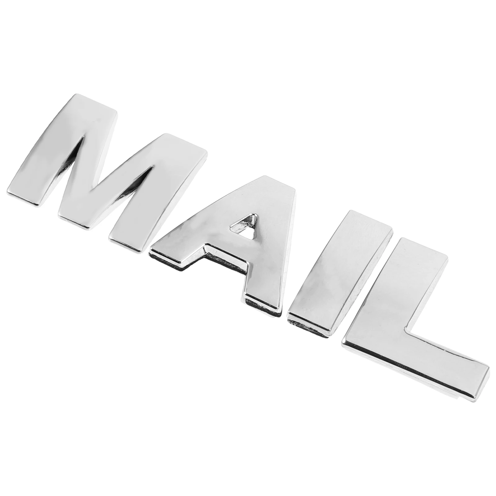 4pcs Mail Logo English Letters Decals Silver MAIL Adhesive Mailbox Letter Box File Cabinets Waterproof Decorative Appearance