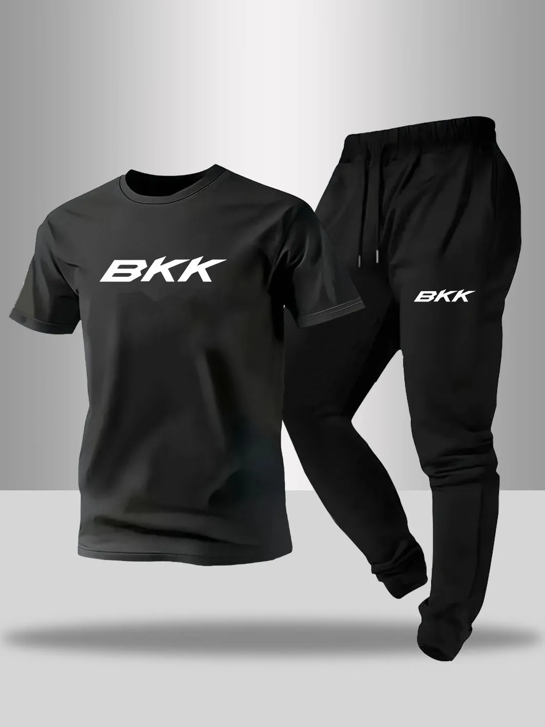 Herren Frühling/Sommer Komfort-T-Shirt-Set für Zuhause und Outdoor Bedrucktes Herren-Sport-T-Shirt+Hose City Freizeit Sportbekleidung