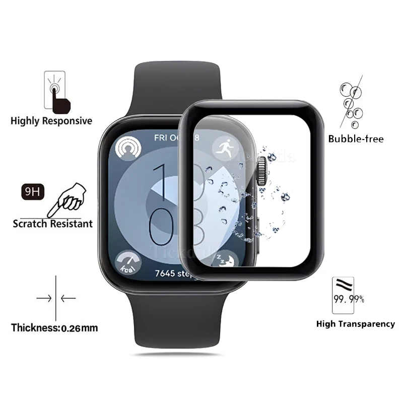 Zacht Gehard Glas Voor Huawei Horloge Fit 3 Beschermende Film Voor Huawei Fit 3 Shell Screen Protector Accessoires