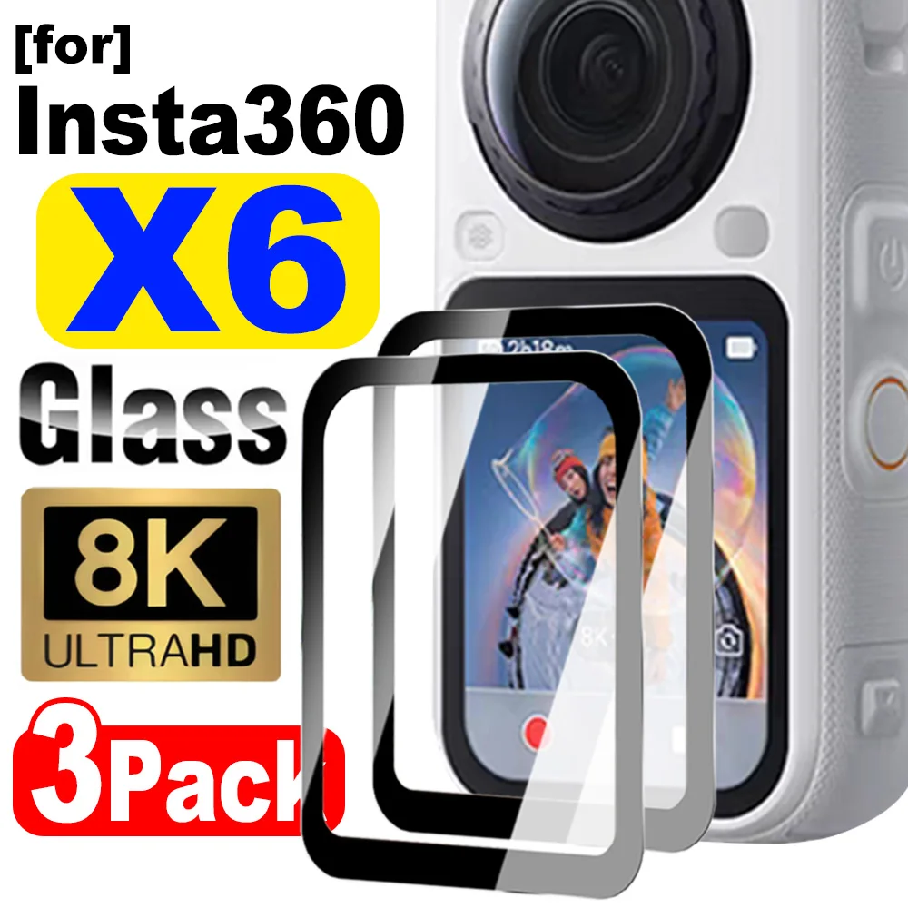 For Insta360 X6 9H Hardness Tempered Glass Films 1/2/3Pack Screen Protectors Ultra-HD Clear Anti Scratch Films for Insta360 X6