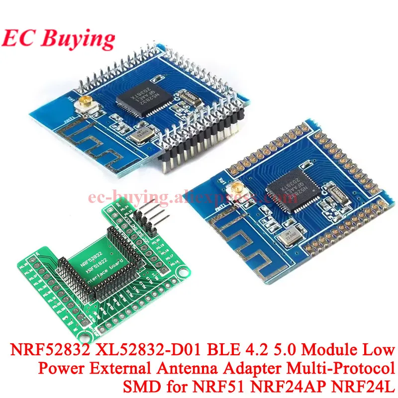 5 szt./1 szt. NRF52832 XL52832-D01 Moduł BLE 4.2 5.0 SMD Niskoenergetyczny Adapter Anteny Zewnętrznej Multi-Protokolowy dla NRF51 NRF24AP NRF24L