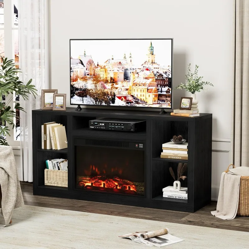 Fireplace TV Stand for 65 Inch TV, Media Entertainment Center Console Table with 26