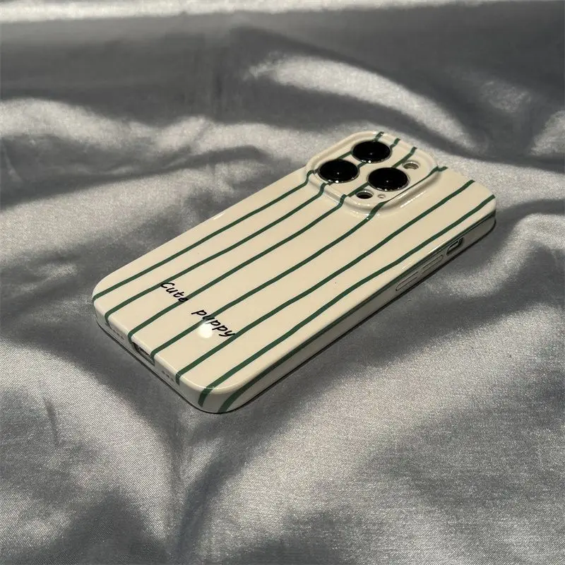 

Чехол для телефона для iphone 16, 15, 14, 13, 12, 11, 8 7 X XS XR Mini Pro Max Plus, новый жесткий защитный чехол INS с зелеными вертикальными полосками и принтом