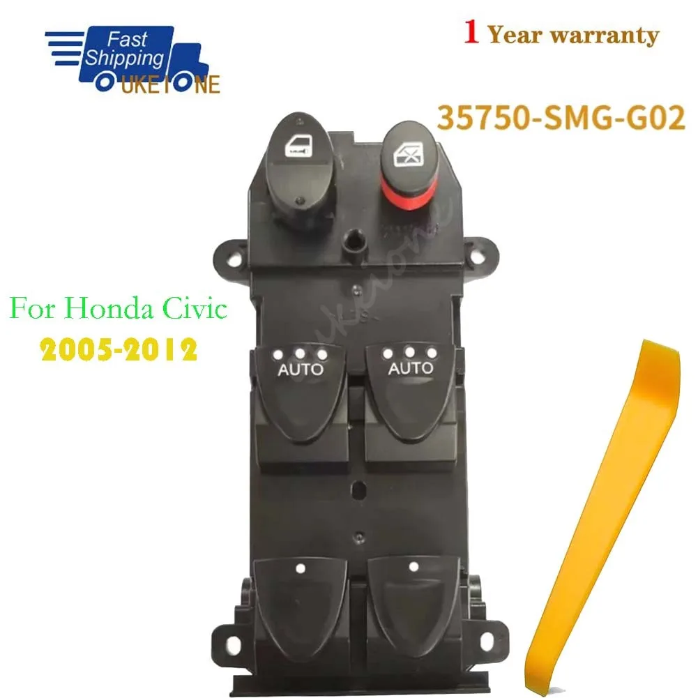 

35750-SMG-G02 For Honda Civic 2005-2012 Front Left Electric Power Lifter Window Switch Button Double “AUTO” Car Accessories