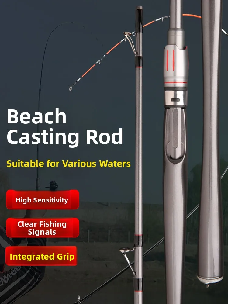 قصبة صيد جديدة من ألياف الكربون للصيد من الشاطئ، قصبة صيد ناعمة الذيل قابلة للتمديد للصيد في البحر والرمي لمسافات طويلة #3