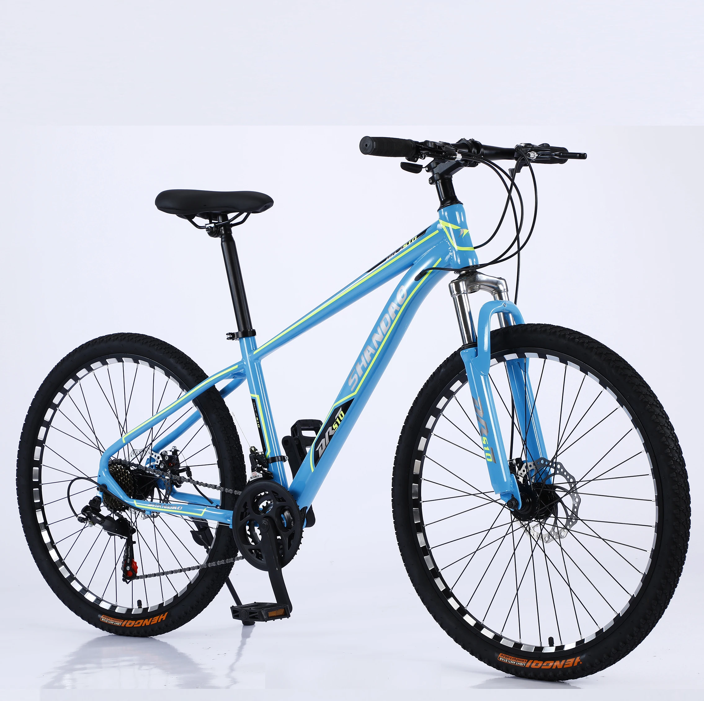 

Black Market Second Hand 26 Inch High Carbon Steel Mountain Bike Bikes Green Suspension Completa
