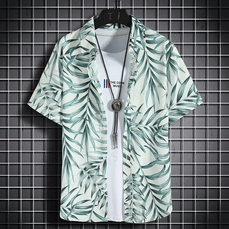 Hawaiian Beach Shirt Men Women Fashion Single-Breasted Short Sleeve Shirts Quick Dry Seaside Vocation Blouse LOOSE Clothes Male