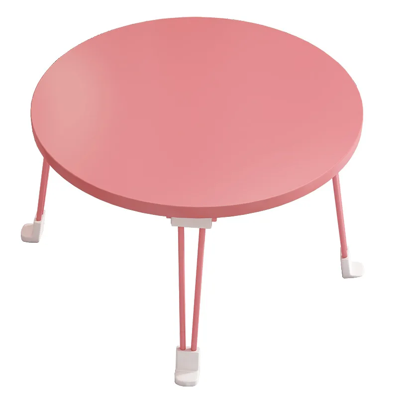 60cm Foldable Round Bed Desk Laptop Table Portable Adjustable Student Dormitory Home Office Study Breakfast