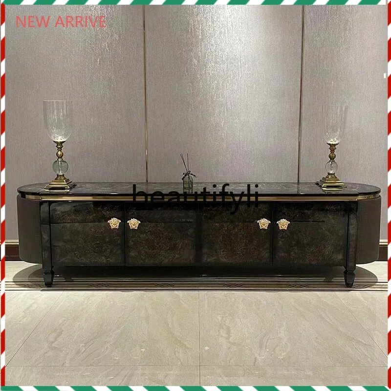 

D2520 Light luxury solid wood TV cabinet living room villa large apartment high-end Italian minimalist cabinet