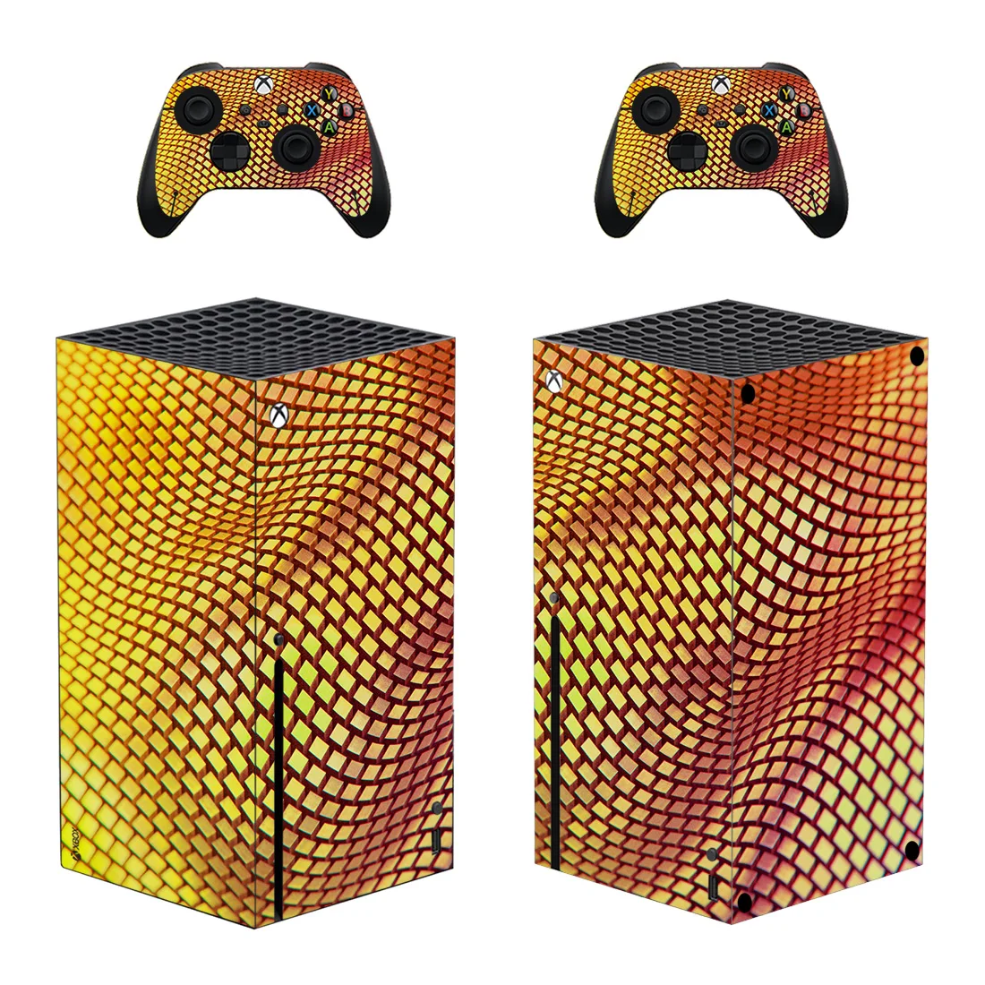 Golden Geometry Style Xbox Series X Skin Sticker for Console & 2 Controllers Decal Vinyl Protective Skins Style 1