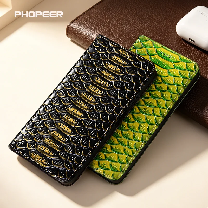 

Luxury Genuine Leather Case for Motorola G86 85 84 83 82 75 73 72 64 62 60 55 54 Power Dragon scale pattern phone case