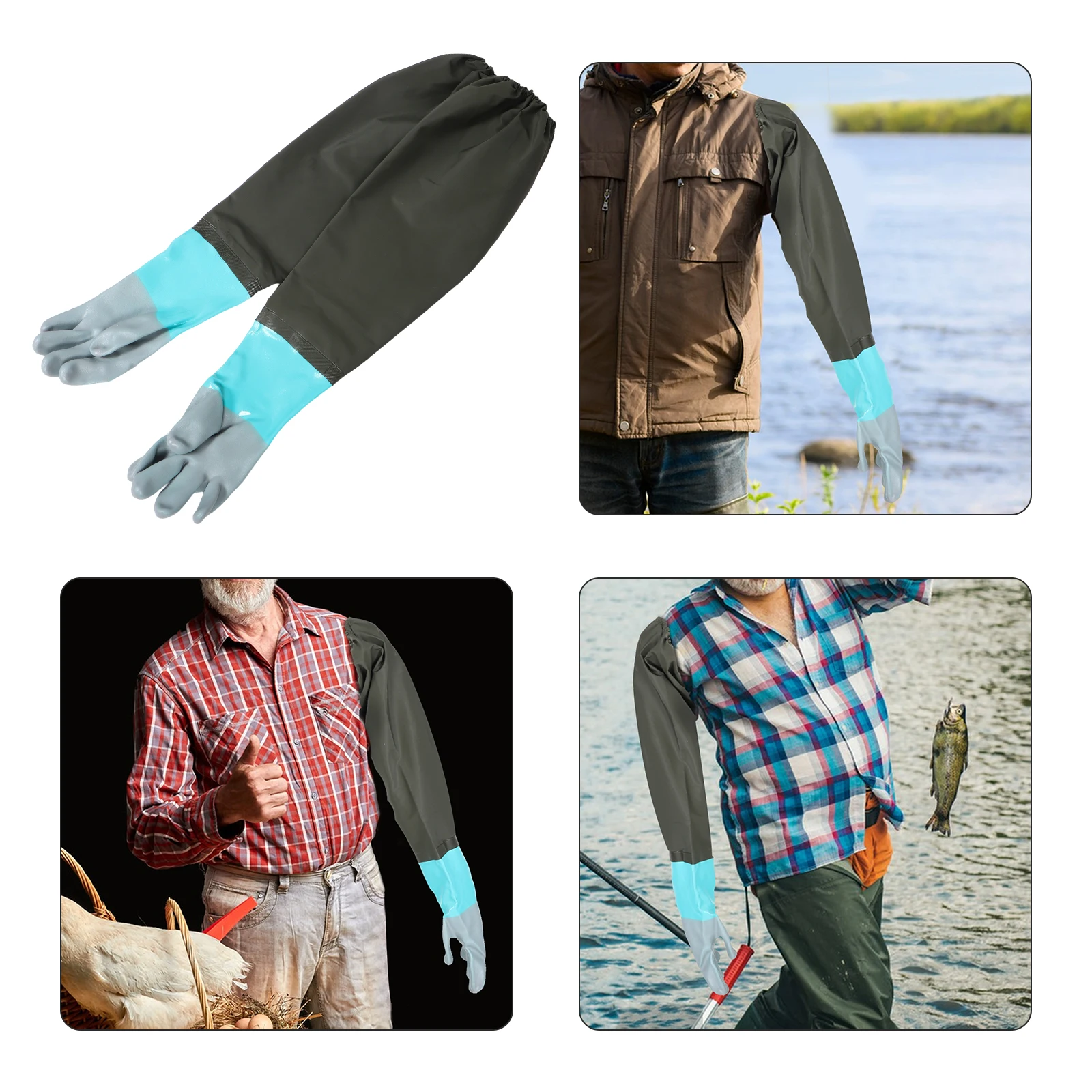 

1 Pair Long Splashproof Garden Gloves Thickened Arm Protection For Car Washing Fish Cleaning Pool Utility Work Mittens