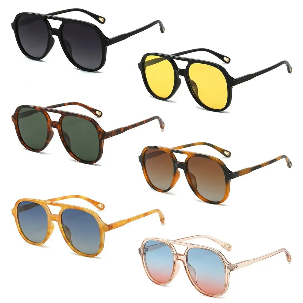 70s Polarized Pilot Sunglasses Popular Two-Tone TAC Eyewear UV400 Double Bridge Sun Glasses for Women & Men