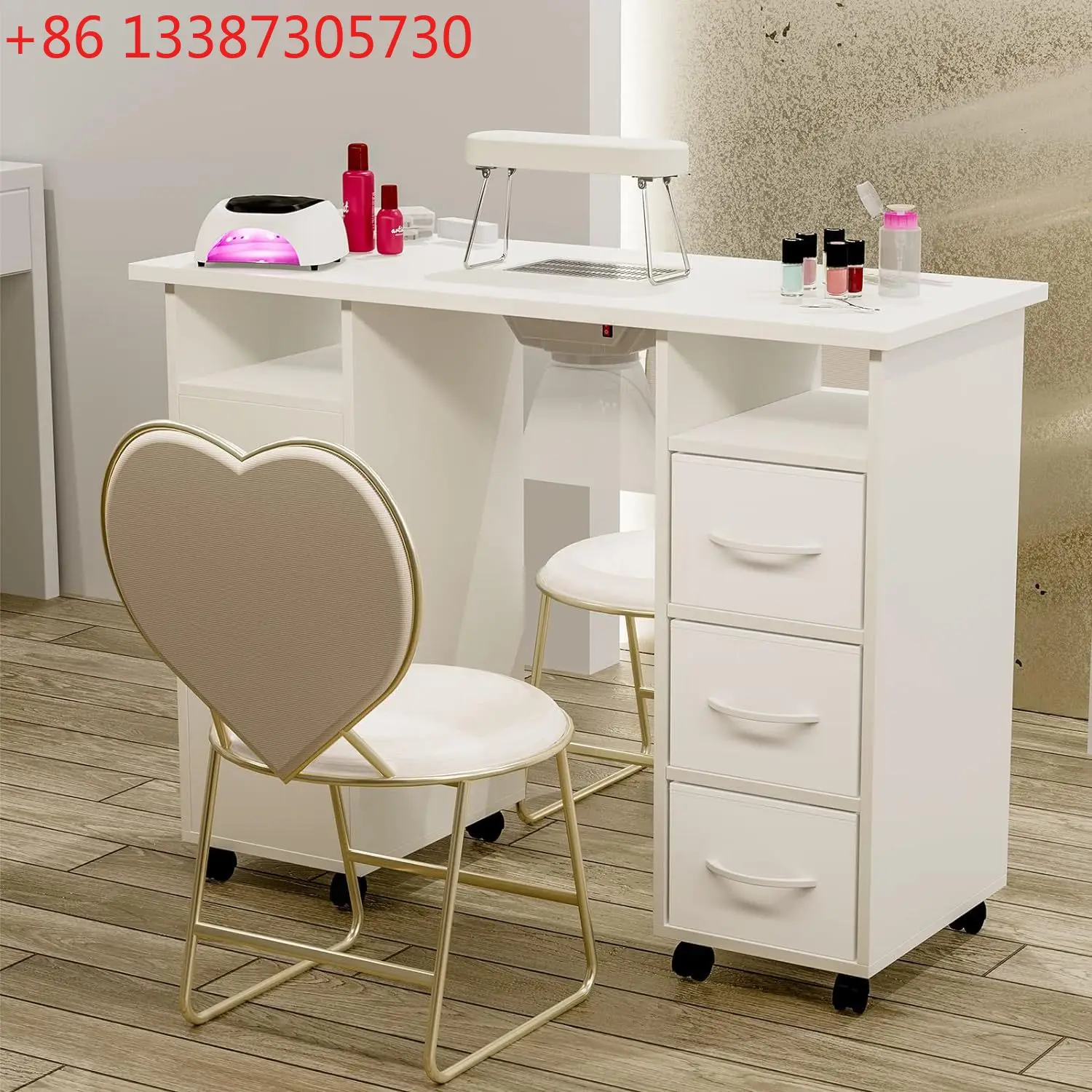 طاولة صالون الأظافر طاولة مانيكير واحدة مع مكنسة كهربائية #1