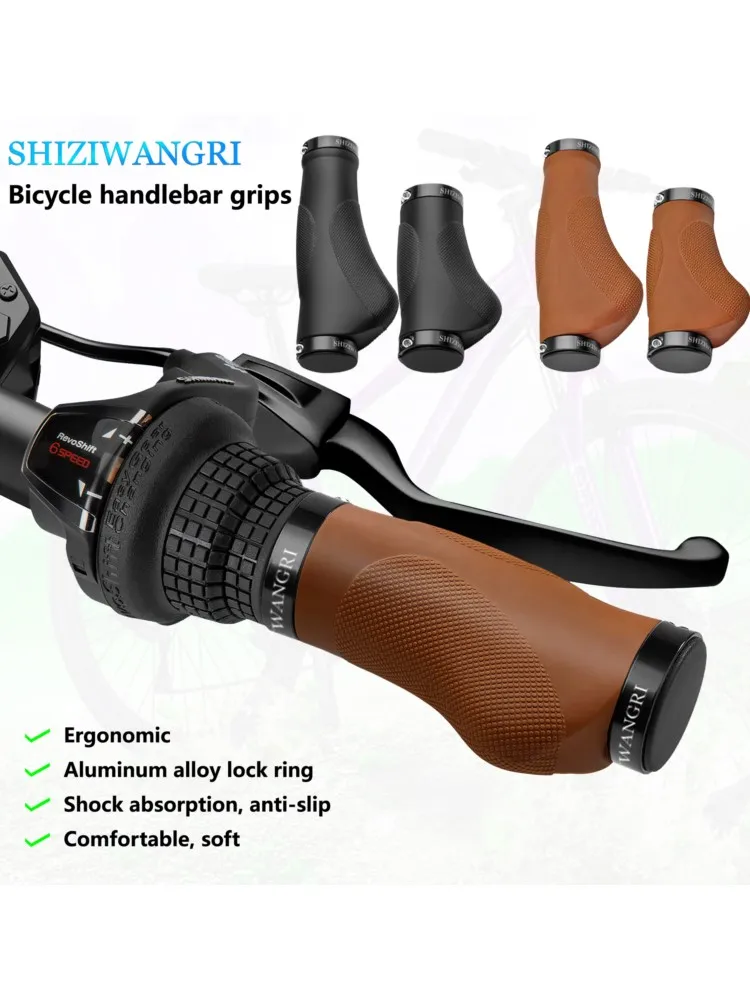AliExpress SHIZIWANGRI Bicycle Handlebar Ergonomic Grips TPR Rubber Comfy For Variable Speed Bicycles Cycling Handle Bar Cover End
