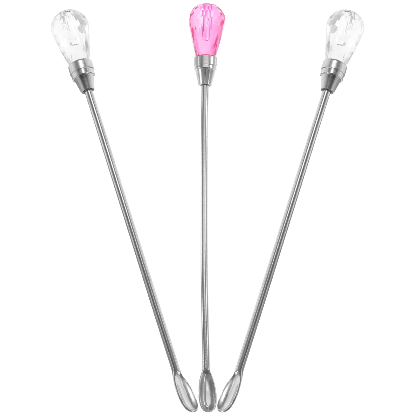 

3 Pcs Eyebrow Tattoo Stirring Rod Ink Mixer Paint Sticks Pigment Mixer Tools Metal Spoons Brow Powder Spoon Stirring Sticks